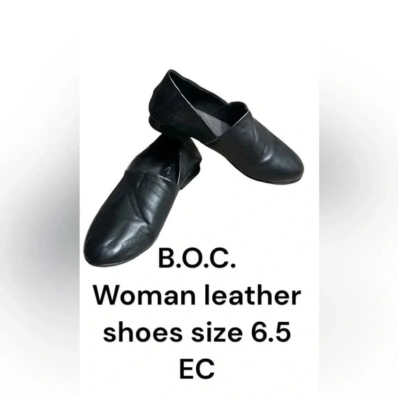 B.O.C.  Suree slip on shoes . Woman size 6.5 M .Black leather slip on .EC - Picture 2 of 14